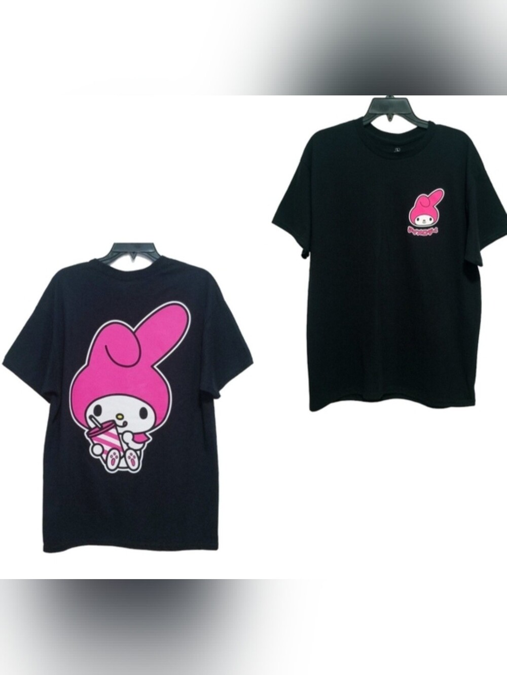 NEW Sanrio Black Tee Shirt with Pink My Melody Graphic NWOT